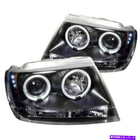 USヘッドライト Spyder 5011145 Halo LEDプロジェクターヘッドライトBLK for 99-04 Grand Cherokee 2PC Spyder 5011145 Halo LED Projector Headlight Blk For 99-04 Grand Cherokee 2pc NEW