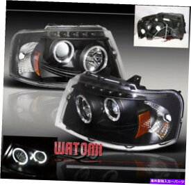 USヘッドライト 03-06フォードExpedition Dual Haloプロジェクターヘッドライトブラック04 05 NBX XLS XLT 4DR 03-06 FORD EXPEDITION DUAL HALO PROJECTOR HEADLIGHTS BLACK 04 05 NBX XLS XLT 4DR