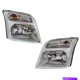 USヘッドライト 2010-2013フォードトランジットのヘッドライトセット電球2pcで左右に接続 Headlight Set For 2010-2013 Ford Transit Connect Left and Right With Bulb 2Pc
