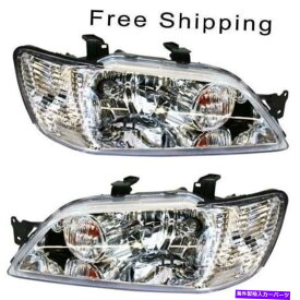 USヘッドライト ハロゲンヘッドランプアセンブリセット2 LH＆RHサイドフィット02-2003三菱ランサー Halogen Head Lamp Assembly Set of 2 LH & RH Side Fits 02-2003 Mitsubishi Lancer