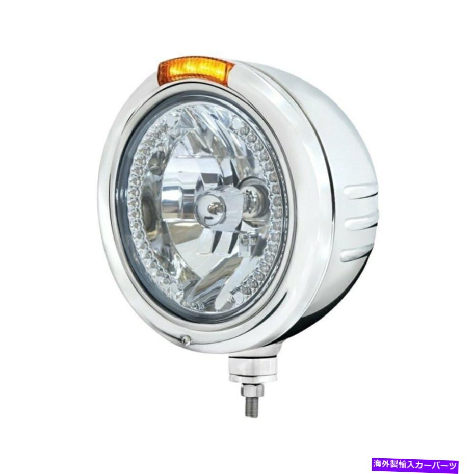 USヘッドライト ヘッドライト7 "ラウンドクロムエンボスクラシックスタイルクリスタルヘッドライトWホワイトLED Headlight 7" Round Chrome Embossed Classic Style Crystal Headlight w White LED