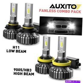 USヘッドライト AUXITO LEDヘッドライト電球9005 H11こんにちはロービーム6500Kコンボ200WキットSMDファンレス AUXITO LED Headlight Bulbs 9005 H11 Hi Low Beam 6500K COMBO 200W Kit SMD Fanless