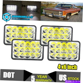 USヘッドライト 4pc 4x6 "長方形LEDヘッドライトDRLフィットChevy C10ピックアップ81-1987トラック 4pc 4x6" Rectangle LED Headlight DRL Fit For Chevy C10 Pickup 81-1987 Truck