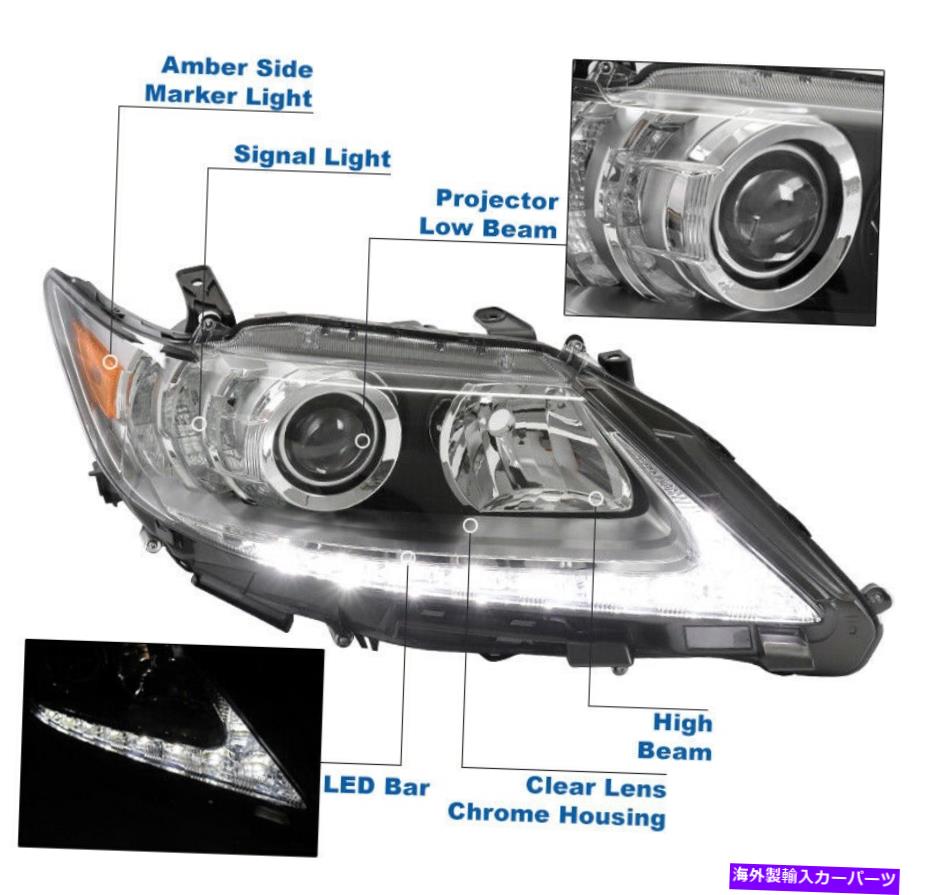 USヘッドライト 2013-2015 Lexus ES350   ES300H LED Chrome Projectorヘッドライト旅客 For 2013-2015 Lexus ES350 ES300h LED Chrome Projector Headlight Passenger Right
