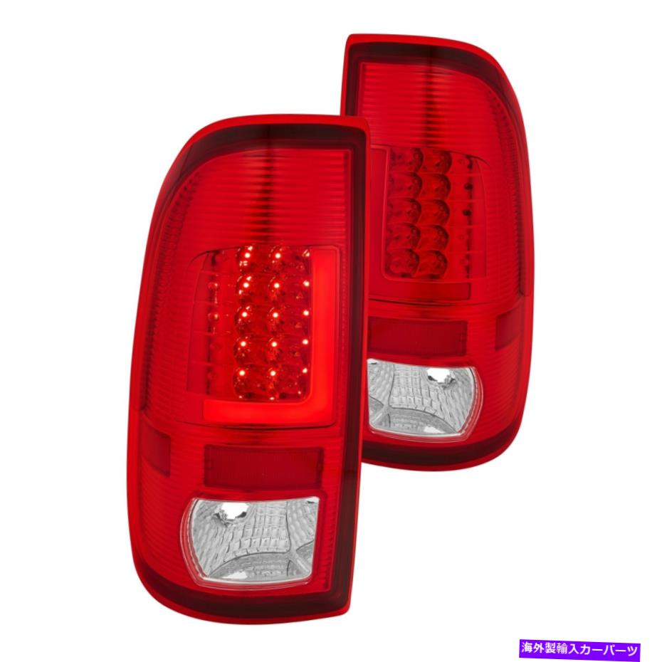 USテールライト FORD F-250スーパーデューティ08-16ルーメンクローム 赤い繊維光学LEDテールライト For Ford F-250 Super Duty 08-16 Lumen Chrome Red Fiber Optic LED Tail Lights