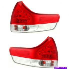 USテールライト 2011-2014トヨタシエナの外側CLR / RD W /電球2PC Capaのためのハロゲンテールライトセット Halogen Tail Light Set For 2011-2014 Toyota Sienna Outer Clr/Rd w/Bulbs 2Pc CAPA