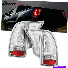 USテールライト フィット05-15トヨタタコマLED交換テールライトクリアレンズクロムハウジング Fits 05-15 Toyota Tacoma LED Replacement Tail Lights Clear Lens Chrome Housing