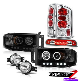 USテールライト 02-05 RAM 3500 Smoke Halo LEDヘッドライトクロームテールランプ霧ワインレッド3RDブレーキ 02-05 Ram 3500 Smoke Halo LED Headlight Chrome Tail Lamps Fog Wine Red 3rd Brake