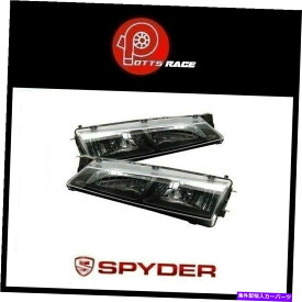 USテールライト スパイダーオートクリスタルブラックヘッドライト5012616フィット97-98日産240SX Spyder Auto Crystal Black Head Lights 5012616 Fits 97-98 Nissan 240SX