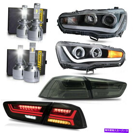 USテールライト LEDデュアルビームヘッドライト+煙タレイト+ VLAND H1＆H7 LED 08-17ランサー LED DUAL BEAM Headlights+SMOKE Taillights+VLAND H1&H7 LED Bulb for 08-17 Lancer