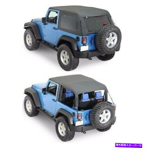 Soft Top 2007-2018 2�h�A�W�[�v�E���������[jk�̂��߂�SMITTYBILT 2-IN-1�{�E���X�R���{�\�t�g�g�b�v Smittybilt 2-In-1 Bowless Combo Soft Top For 2007-2018 2-Door Jeep Wrangler JK�y���s�A���i�z