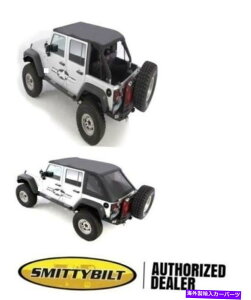 Soft Top 07-18�\�t�g�g�b�v�u���b�N�F�����{�E���X�R���{�g�b�v9083235�W�[�v�����O���[������ 07-18 soft top BLACK TINT Bowless Combo top 9083235 FOR Jeep Wrangler UNLIMITED�y���s�A���i�z