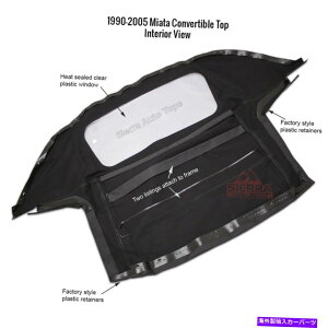 Soft Top �v���X�`�b�N���A�r�j�[���A�u���b�N�t���̃}�c�_Miata 1990-2005�R���o�[�`�u���\�t�g�g�b�v Mazda Miata 1990-2005 Convertible Soft Top with Plastic Window, Vinyl, Black�y���s�A���i�z