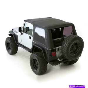 Soft Top {EX\tggbvR{tBbg97-06 Wrangler TJ OEM W /FtWindowsubN Bowless Soft Top Combo fits 97-06 Wrangler TJ OEM W/Tinted Windows Black