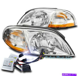 USヘッドライト 99-03フォードウィンドススタールミニバン交換ヘッドライトランプクロームW / 10000K HID For 99-03 Ford Windstar Minivan Replacement Headlights Lamps Chrome w/10000K HID