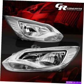 USヘッドライト Pair Chromeハウジングの透明側ヘッドライトランプLH + RHは2012-2014フォーカスフォーカスMK3 PAIR CHROME HOUSING CLEAR SIDE HEADLIGHT LAMP LH+RH FOR 2012-2014 FORD FOCUS MK3