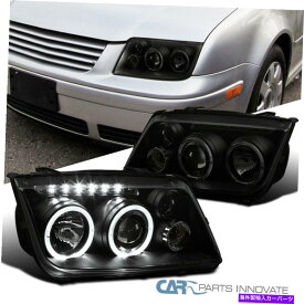 USヘッドライト フィット99-05 Jetta Bora MK4 Halo黒煙プロジェクターヘッドライトW /内蔵霧 Fit 99-05 Jetta Bora Mk4 Halo Black Smoke Projector Headlights w/ Built-In Fog