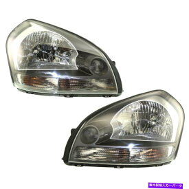 USヘッドライト クリアターン信号ライトを備えた2005-2009 Hyundai Tucsonのヘッドライトセット Headlight Set For 2005-2009 Hyundai Tucson With Clear Turn Signal Light 2Pc