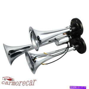 horns Ve150dB 3gvgybg̐[傫ȗԂ̉̋Cz[LbgN NEW IMPACT 150DB 3 TRIPLE TRUMPET DEEP LOUD TRAIN SOUND AIR HORN KIT CHROME