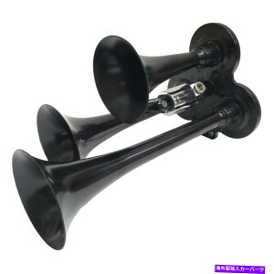 horns �吺�ő傫�ȃ��O�̃g���b�N�̗�Ԃ̃G�A�z�[��3�u���b�N�g�����y�b�g�L�b�g Loud Big Rig Truck Train Air Horn Three Black Trumpet Kit�y���s�A���i�z