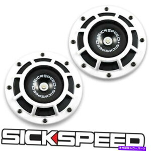 horns SickSpeed 2 PC�z���C�g�X�[�p�[���E�h�R���p�N�g�d�C�u���X�g�g�[���z�[���J�[SUV 12V P22 SICKSPEED 2PC WHITE SUPER LOUD COMPACT ELECTRIC BLAST TONE HORN CAR SUV 12V P22�y���s�A���i�z