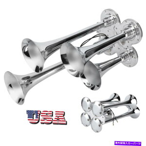 horns dCGAz[4gybg135dB 12 VXs[J[tBbggbNԂ̓dԖD Electric Air Horn 4 Trumpets 135dB 12V Loudspeaker fit Truck Car Train Free Ship