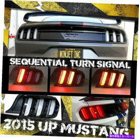 USテールライト 2015-2020フォードマスタングユーロLEDシーケンシャルターンシグナルテールライトランプ For 2015-2020 Ford Mustang Euro LED Sequential Turn Signals Tail Lights Lamps