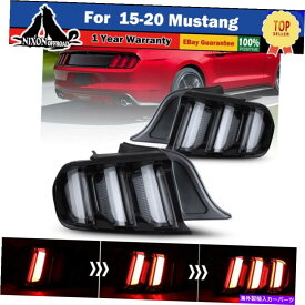 USテールライト マスタングフルLEDシーケンシャルシグナルテールライトブラッククリア EURO Style 15-20 For Mustang Full LED Sequential Signal Tail Lights Black Clear