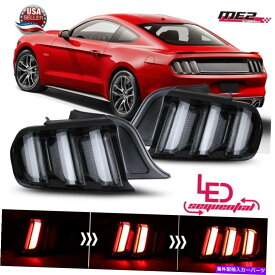 USテールライト 15-20フォードマスタングユーロスタイルLEDペアテールライトシーケンシャルターン信号 Fits 15-20 Ford Mustang Euro Style LED PAIR Tail Lights Sequential Turn Signals