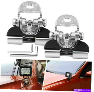Cs[o[ jo[T2{s[t[hLED[NCgo[}EguPbgNvz_[It[h Universal 2x A Pillar Hood Led Work Light bar Mount Bracket Clamp Holder Offroad