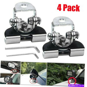 Cs[o[ 4xjo[TAs[t[hLED[NCgo[It[h}EguPbgNvz_[ 4x Universal A Pillar Hood Led Work Light Bar Offroad Mount Bracket Clamp Holder