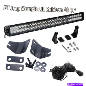 Cs[o[ tBbgW[vO[JLrR18Abvt[h32 "LEDCgo[s[}EgLbg+C[ Fit Jeep Wrangler JL Rubicon 18-UP Hood 32" LED Light Bar Pillar Mount Kit+Wire