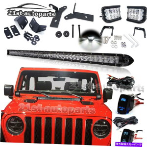 C�s���[�o�[ �W�[�v�����O���[JL�I�[�o�[�t�[�h31 LED�o�[�s���[�|�b�h���C�g�u���P�b�g�L�b�gW /�X�C�b�` For Jeep Wrangler JL Over Hood 31 LED Bar Pillar Pod Light Bracket Kit W/Switch�y���s�A���i�z