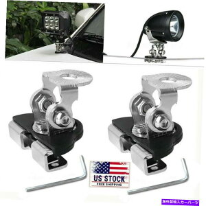 Cs[o[ 2{ԃNvz_[[NCgjo[Tt[hLEDo[}EguPbgIt[hVi 2x Car Clamp Holder Work Light Universal Hood LED Bar Mount Bracket Offroad New