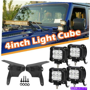 Cs[o[ a-PILLAR DUAL LEDCgo[}Eg+ 4C`PODSvpJL 2018 2018 A-Pillar Dual LED Light Bar Mount + 4" Pods Lamp For JEEP Wrangler JL 2018 2019