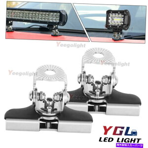 Cs[o[ 2{jo[TAs[t[hLED[NCgo[It[h}EguPbgNvz_[ 2x Universal A Pillar Hood Led Work Light Bar Offroad Mount Bracket Clamp Holder