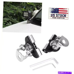 Cs[o[ 2s[X̋Pillart[h}EguPbgNvLEDCgp̑z_[Ȃ 2Pcs Metal Car A Pillar Hood Mount Bracket Clamp NO Damage Holder For LED Light