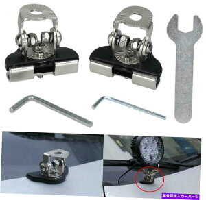 Cs[o[ 2{jo[TLED[NCgo[As[t[hCg}EguPbgNvz_[ 2x Universal LED Work Light Bar A-Pillar Hood Light Mount Bracket Clamp Holder