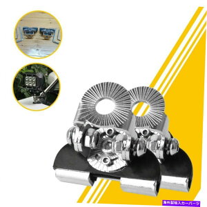 Cs[o[ 2s[Xjo[TAs[t[hLED[NCgo[}EguPbgNvz_[č 2PCS Universal A-Pillar Hood LED Work Light Bar Mount Bracket Clamp Holder US