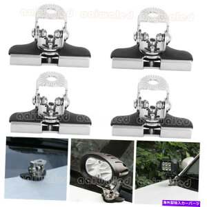 Cs[o[ W[vIt[ĥ߂LEDCgo[̎tuPbg̕ՓIȒ߉\Ȓ̃t[h LED Light Bar Mounting Bracket Universal Adjustable Pillar Hood for Jeep OffRoad
