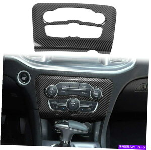 p[c Dodge[d15+̂߂̒Yf@ےXCb`AC CDpl̃g Carbon Fiber Central Control Switch Radio AC CD Panel Trim for Dodge Charger 15+