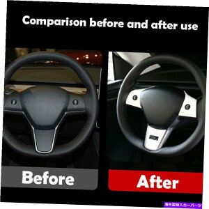 内装パーツ Tesla Model 3 2017-2021ホワイトトリムステアリングホイールアクセサリー部品 3pcs For Tesla Model 3 2017-2021 White Trims Steering Wheels Accessories Parts