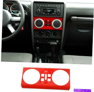 �����p�[�c JEEP Wrangler 2007-2010 JK�̂��߂̐Ԃ���������E�B���h�E�p�l���̃g�����̑����J�o�[ Red Central Control Window Panel Trim Decor Cover for Jeep Wrangler 2007-2010 JK�y���s�A���i�z