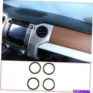 p[c ABSJ[{eGARAEgbgOJo[g14-21 ABS Carbon firber Air Condition Outlet Ring Cover Trim For Toyota Tundra 14-21
