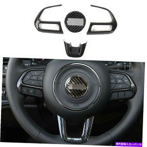 �����p�[�c Jeep Renegade 2015+��Compass 2017+�̂��߂�4�{�̃X�e�A�����O�z�C�[���t���[���̃g�����̑����J�o�[ 4x Steering Wheel Frame Trim Decor Cover For Jeep Renegade 2015+ & Compass 2017+