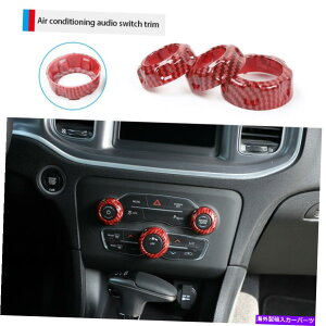 p[c Dodge Charger 2015-19ANZT[̂߂3s[X̃GA[YI[fBIXCb`̃mũg 3pcs Air Condition Audio Switch Knob Trim for Dodge Charger 2015-19 Accessories