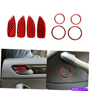 �����p�[�c BMW 3�V���[�YE46�̂��߂�8�̐Ԃ��Y�f�@�ۂ̎����h�A�̑����I�ȃJ�o�[�̃g���� 8Pcs Red Carbon Fiber Interior Door Decorative Cover Trim For BMW 3 Series E46
