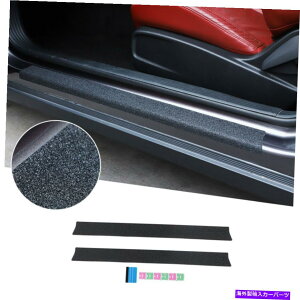 �����p�[�c Dodge Challenger 10+�̂��߂̃u���b�N�h�A�ˉe�V���A���`�X�N���b�`�v���e�N�^�[�g�����J�o�[ Black Door Scuff Sill Anti Scratch Protector Trim Cover For Dodge Challenger 10+�y���s�A���i�z