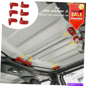 p[c bhgbv[tXCb`muJo[Lbĝ߂̃W[vO[2018 JL Red Top Roof Disassembly Switch Knob Cover Kit Trim For Jeep Wrangler 2018 JL