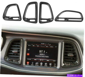 �����p�[�c Dodge Challenger 2015-2019�̂��߂̃J�[�{���t�@�C�o�[�Z���^�[�R���\�[��AC�A�E�g���b�g�x���g�g���� Carbon Fiber Center Consoles AC Outlet Vent Trim for Dodge Challenger 2015-2019